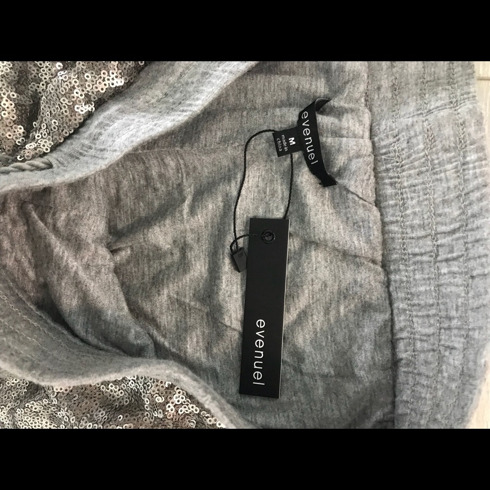 Silver Sequence Sweatpants Size Medium - image 4